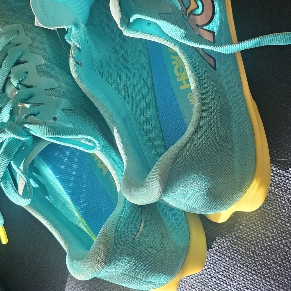 Hoka Blue and Yellow Athletic Shoes with Traction Sole - Picture 9 of 13